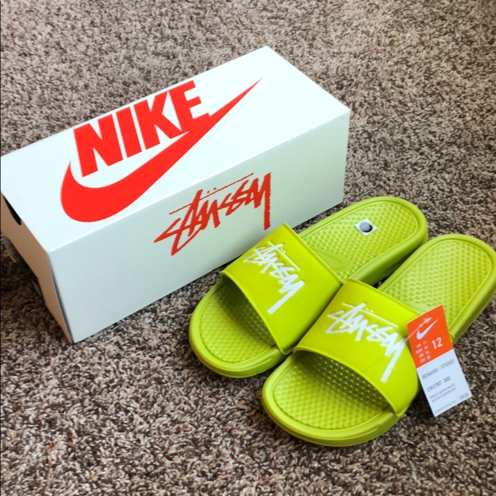 🆕 Benassi X Stussy by Nike “Bright Cactus” slipon - Picture 8 of 8